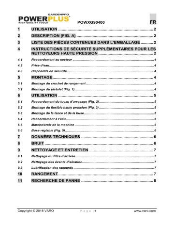 Powerplus POWXG90400 Manuel du propriétaire | Fixfr
