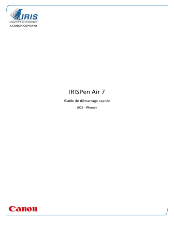 IRIS IRISPen Air 7 - iOS - iPhone Manuel du propriétaire | Fixfr