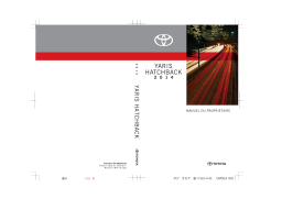 Toyota Yaris Hatchback 2014 Manuel du propriétaire