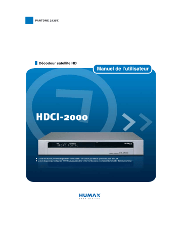 Humax hdci 2000 hdtv Manuel du propriétaire | Fixfr