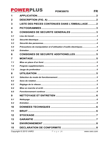 Powerplus POW30070 Manuel du propriétaire | Fixfr