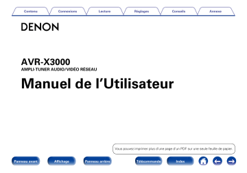 Denon AVR-X3000 Manuel du propriétaire | Fixfr