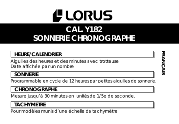 Lorus Y182 Manuel du propriétaire | Fixfr