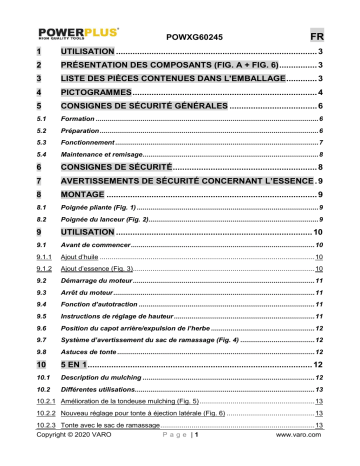 Powerplus POWXG60245 Manuel du propriétaire | Fixfr