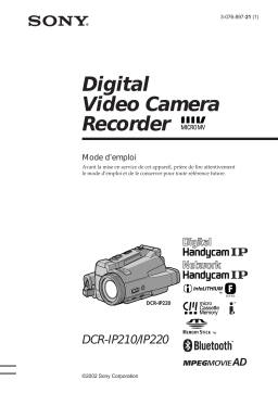 Sony dcr-ip 220 Manuel du propriétaire