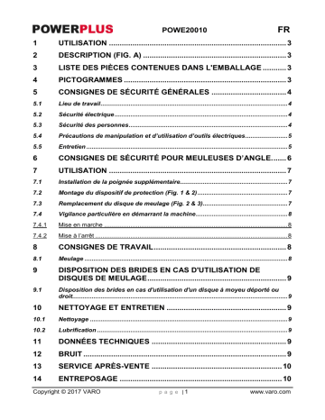 Powerplus POWE20010 Manuel du propriétaire | Fixfr