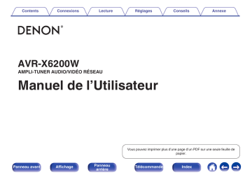 Denon AVR-X6200W Manuel du propriétaire | Fixfr