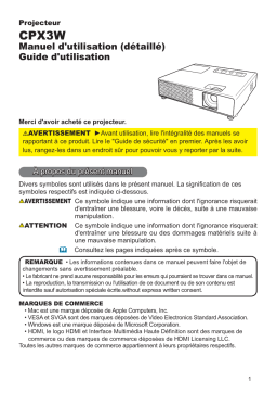 Hitachi CPX3W Manuel du propriétaire