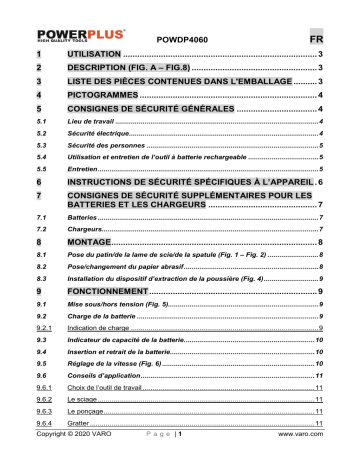 Powerplus POWDP4060 Manuel du propriétaire | Fixfr