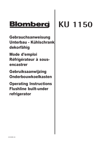 Blomberg KU1150 Manuel du propriétaire | Fixfr