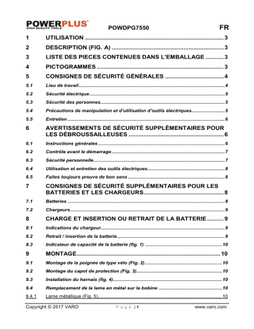 Powerplus POWDPG7550 Manuel du propriétaire | Fixfr