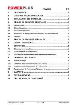 Powerplus POW5633 Manuel du propriétaire