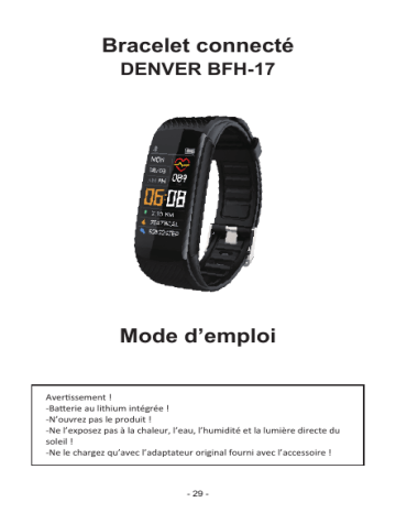 Denver BFH-17 Bluetooth fitnessband Manuel utilisateur | Fixfr