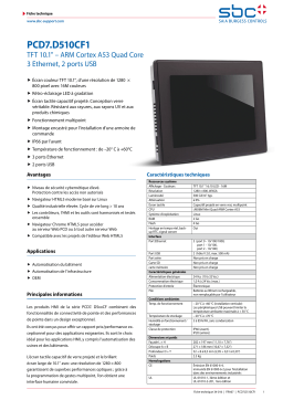 SBC PCD7.D510CF1 10.1" HTML5 Web Panel, cap. touch Fiche technique