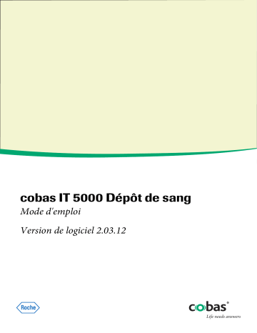 Roche cobas IT 5000 Blood Depot License Manuel utilisateur | Fixfr