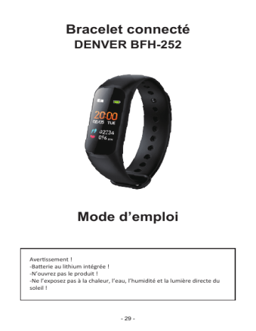 Denver BFH-252 Bluetooth fitnessband Manuel utilisateur | Fixfr