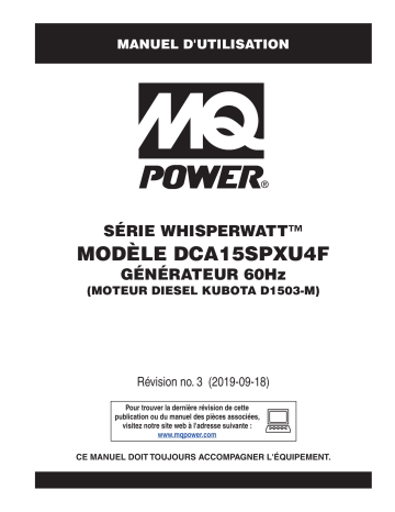 MQ Power DCA15SPXU4F Simple phase 6-56KW Mode d'emploi | Fixfr