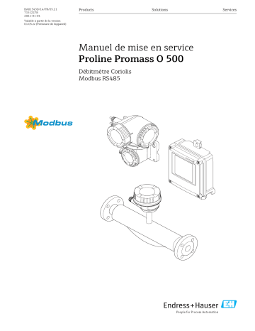 Endres+Hauser Proline Promass O 500 Mode d'emploi | Fixfr