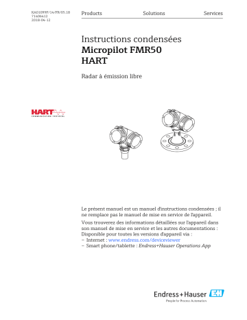 Endres+Hauser Micropilot FMR50 HART Brief Manuel utilisateur | Fixfr