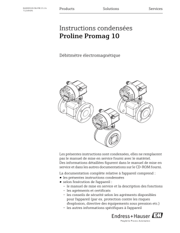 Endres+Hauser Proline Promag 10 Brief Manuel utilisateur | Fixfr