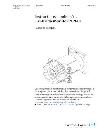 Endres+Hauser Tankside Monitor NRF81 Manuel utilisateur | Fixfr