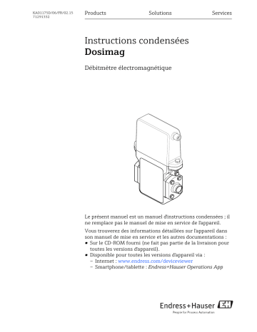 Endres+Hauser Dosimag Brief Manuel utilisateur | Fixfr