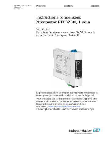 Endres+Hauser Nivotester FTL325N, single-channel Brief Manuel utilisateur | Fixfr