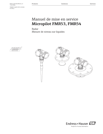 Endres+Hauser Micropilot FMR53, FMR54 PROFIBUS PA Mode d'emploi | Fixfr