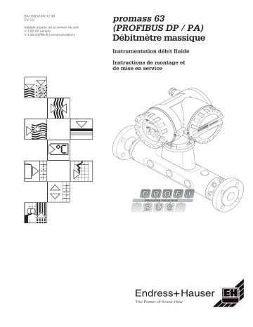 Endres+Hauser Promass 63PROFIBUS-DP/-PA Mode d'emploi | Fixfr