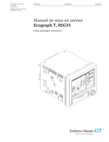 Endres+Hauser Ecograph T, RSG35 Mode d'emploi | Fixfr