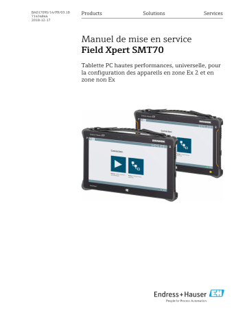 Endres+Hauser Field Xpert SMT70 Mode d'emploi | Fixfr