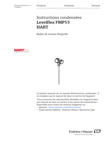 Endres+Hauser Levelflex FMP53 HART Brief Manuel utilisateur | Fixfr