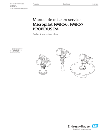 Endres+Hauser Micropilot FMR56, FMR57 PROFIBUS PA Mode d'emploi | Fixfr