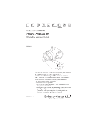 Endres+Hauser Promass 40 Brief Manuel utilisateur | Fixfr