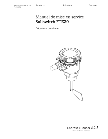 Endres+Hauser Soliswitch FTE20 Mode d'emploi | Fixfr