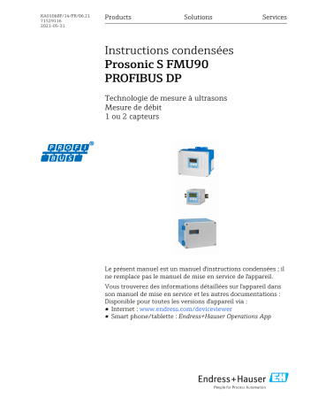 Endres+Hauser Prosonic S FMU90 PROFIBUS DP Manuel utilisateur | Fixfr