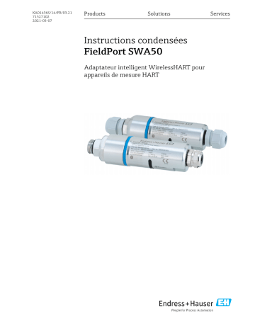 Endres+Hauser FieldPort SWA50 Manuel utilisateur | Fixfr