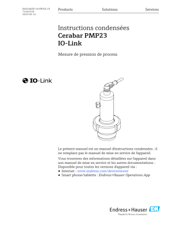 Endres+Hauser Cerabar PMP23 IO-Link Brief Manuel utilisateur | Fixfr