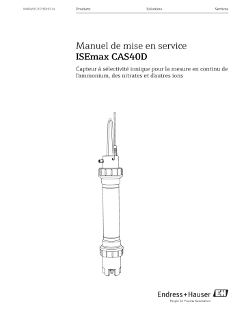 Endres+Hauser ISEmax CAS40D Mode d'emploi | Fixfr