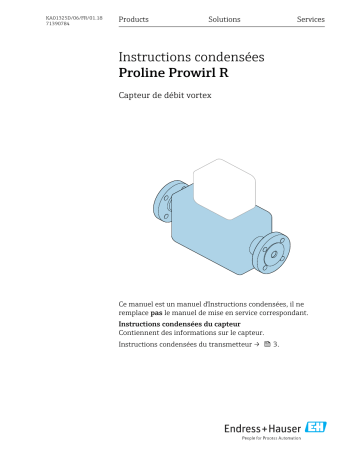 Endres+Hauser Flowmeter Proline Prowirl R Brief Manuel utilisateur | Fixfr