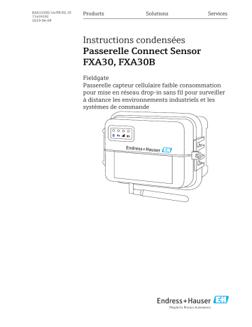 Endres+Hauser Connect Sensor FXA30, FXA30B Manuel utilisateur | Fixfr