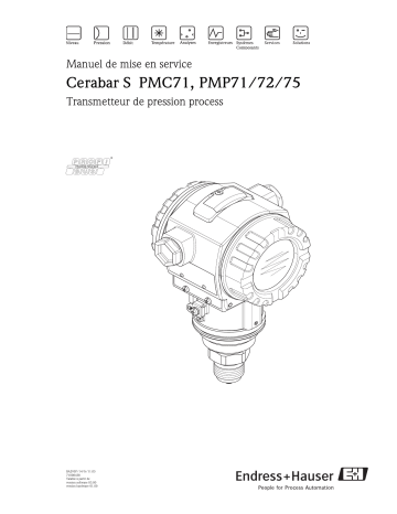 Endres+Hauser Cerabar S PMC71, PMP71, PMP75 PROFIBUS PA (V 04.01.zz) Mode d'emploi | Fixfr
