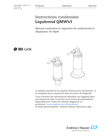 Endres+Hauser Liquitrend QMW43 Manuel utilisateur | Fixfr