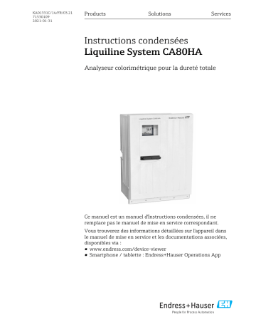 Endres+Hauser Liquiline System CA80HA Manuel utilisateur | Fixfr