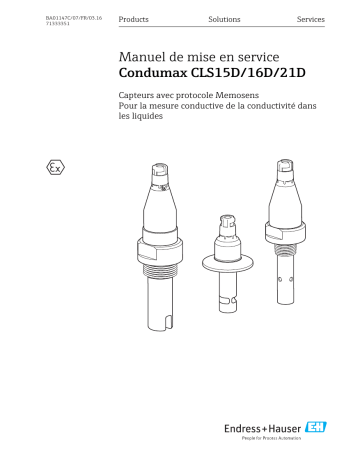 Endres+Hauser Condumax CLS15D/16D/21D Mode d'emploi | Fixfr