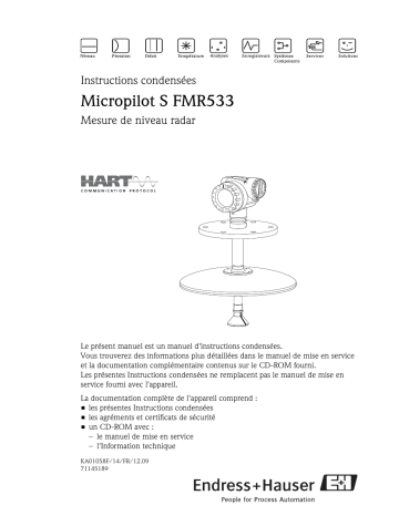 Endres+Hauser Micropilot S FMR533 HART Brief Manuel utilisateur | Fixfr