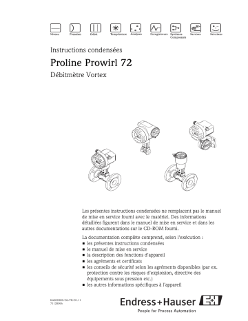 Endres+Hauser Proline Prowirl 72 Brief Manuel utilisateur | Fixfr