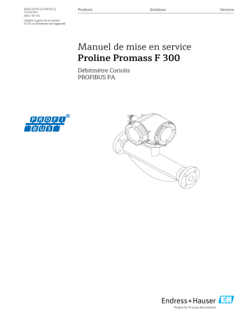 Endres+Hauser Proline Promass F 300 Mode d'emploi | Fixfr