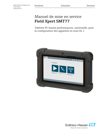 Endres+Hauser Field Xpert SMT77 Mode d'emploi | Fixfr