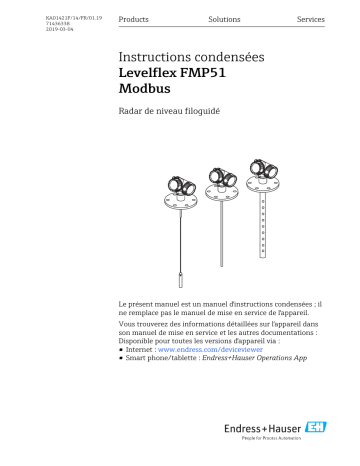 Endres+Hauser Levelflex FMP51 Modbus Brief Manuel utilisateur | Fixfr